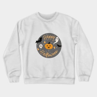 Pumpkin Party on Gray Crewneck Sweatshirt